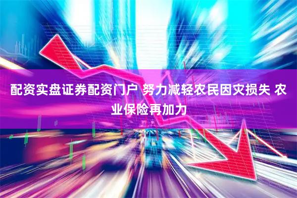 配资实盘证券配资门户 努力减轻农民因灾损失 农业保险再加力